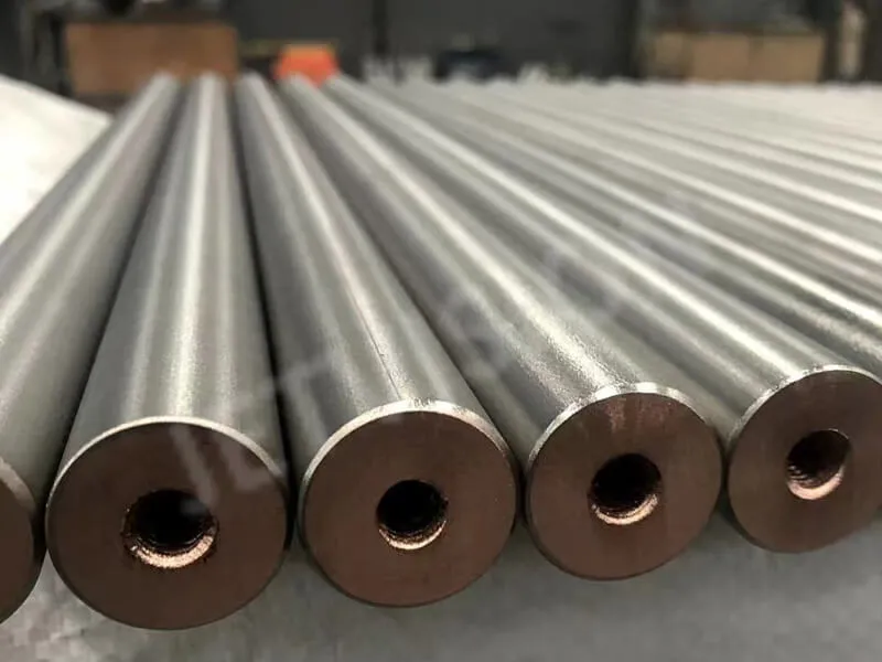 titanium clad copper drilled bar,titanium clad copper perforated bar,titanium clad copper bar,titanium copper composite bar,drilled titanium clad copper bar,custom titanium clad copper,titanium clad copper manufacturer