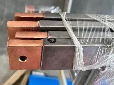 titanium clad copper busbar,electrolysis anode cathode busbar,electrowinning busbar,electrorefining busbar,titanium copper composite bar,bimetallic busbar