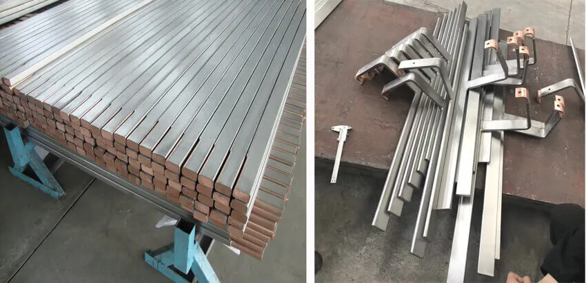 titanium clad copper busbar supplier,titanium clad copper,titanium clad copper flat bar,titanium clad copper busbar,anode conductive bars supplier